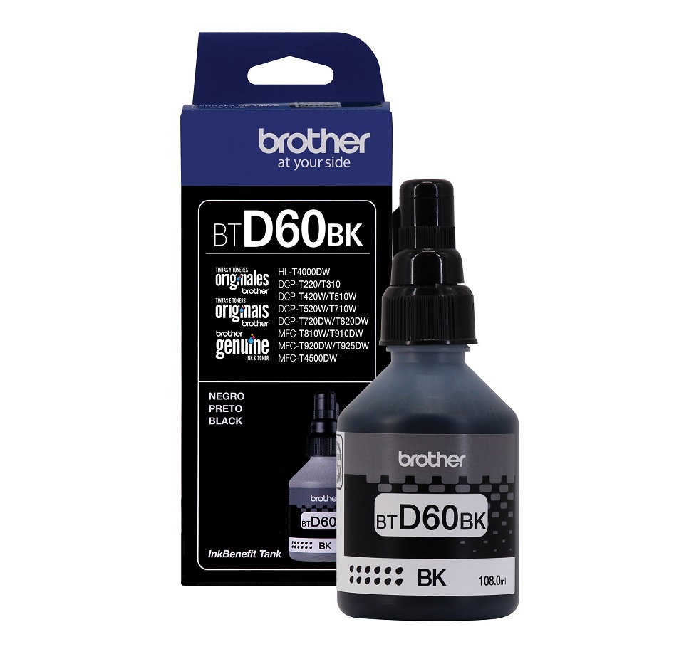Botella tinta Brother negra BTD60