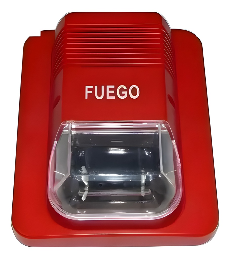 Sirena Incendio Cableada Con Estrobo 12V 110dB