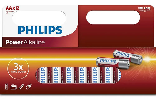 Pilas alcalinas Philips AA x 12