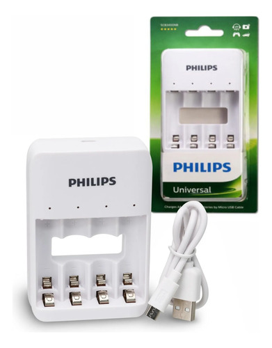 Cargador USB Philips para 4 pilas AAA/AA