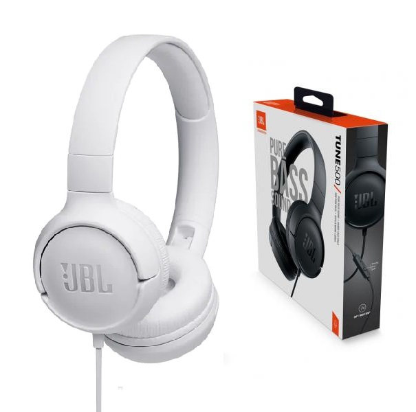 [JBLT500WHTAM] Audifono JBL Tune 500 blanco c/microfono