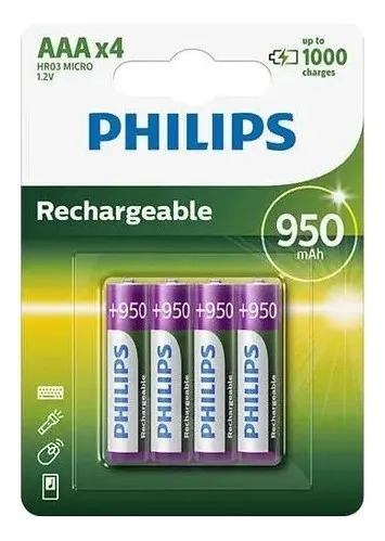 Pila Recargable Aaa 950mAh Philips X4