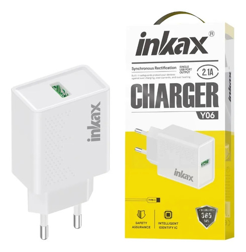 Cargador De Pared 2.1A USB-A Inkax