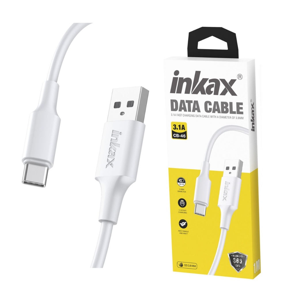 [CB-46] Cable Inkax Tipo-C 3.1A blanco 3M