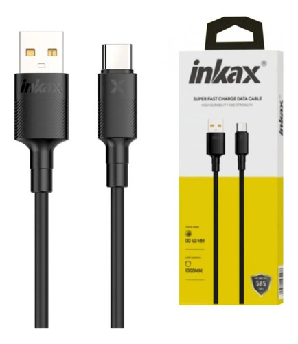 Cable USB a Tipo C 3.1A negro Inkax