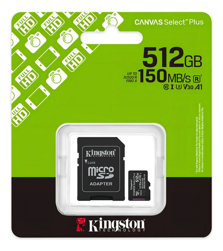 Tarjeta microSD 512GB Uhs-I Clase 10 Kingston