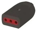 Adaptador De Corriente 3L Hembra Con Tierra Negro Conatel