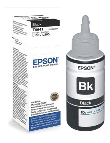Botella De Tinta Epson T6641 Negro 70ml