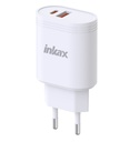 Cargador Inkax USB-A+C 20W blanco