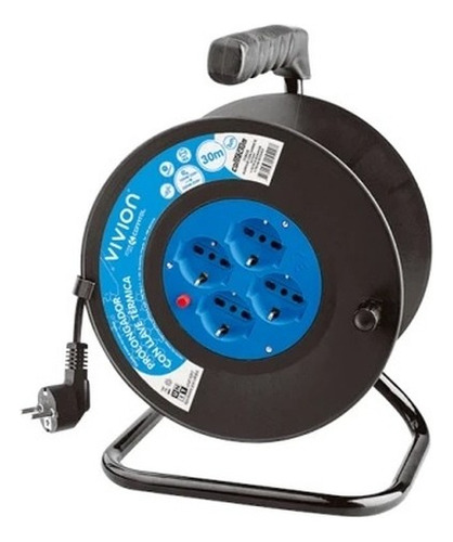Alargue carrete 30 metros 4xSchuko a ficha Schuko Conatel