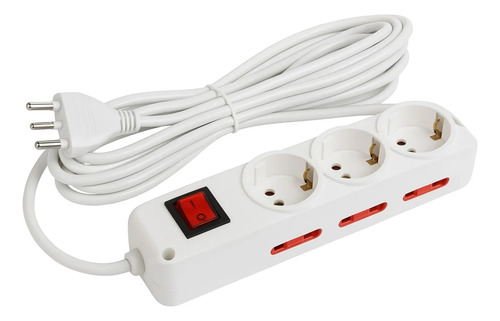 Alargue 3 metros 3xSchuko 6x3L a ficha 3L Conatel