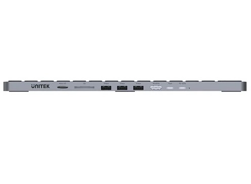 Teclado con HUB USB-C Unitek 9 en 1 PD 100W