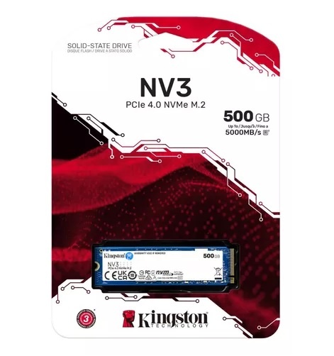 [SNV3S/500G] Disco SSD NV3 Kingston 500GB NVMe M.2 2280 PCIe Gen4x4