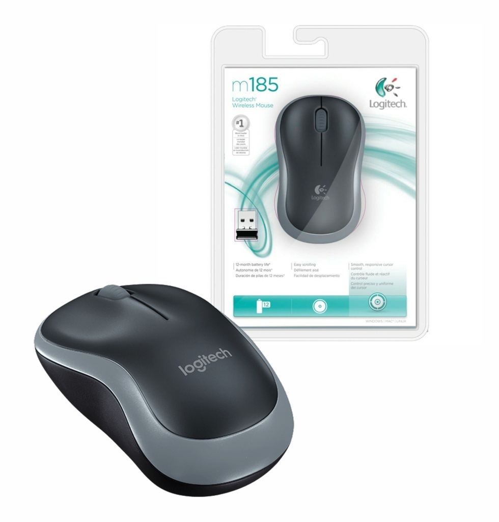 Mouse Logitech M185 inalámbrico negro