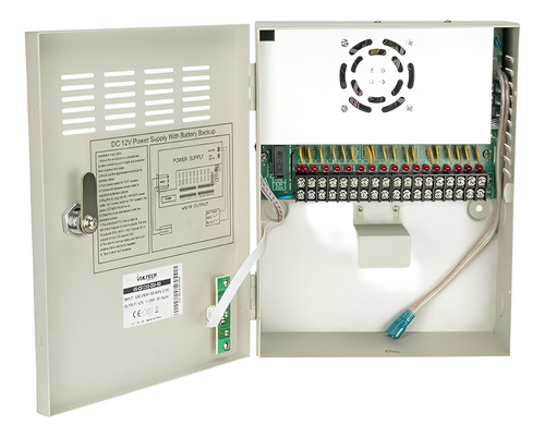Fuente Backup 12V 20A 18 Salidas Gabinete Largo