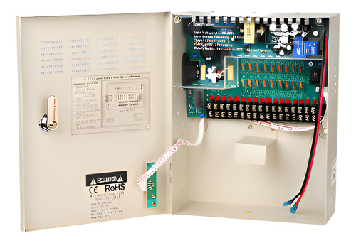 Fuente Conmutada Backup 12V 10A 9 Salidas Regulada CCTV Seguridad