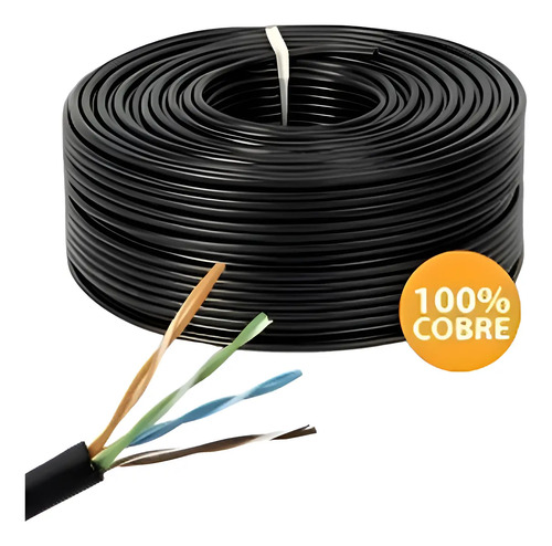 Cable UTP Exterior Cat6 100 Metros 100% Cobre