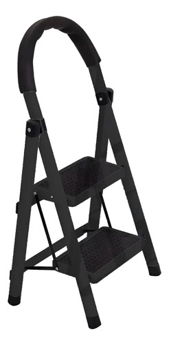 Escalera De 2 Escalones Estilo Tijera Con Base Antideslizante Y Asa Recubierta Estructura De Acero Alpina