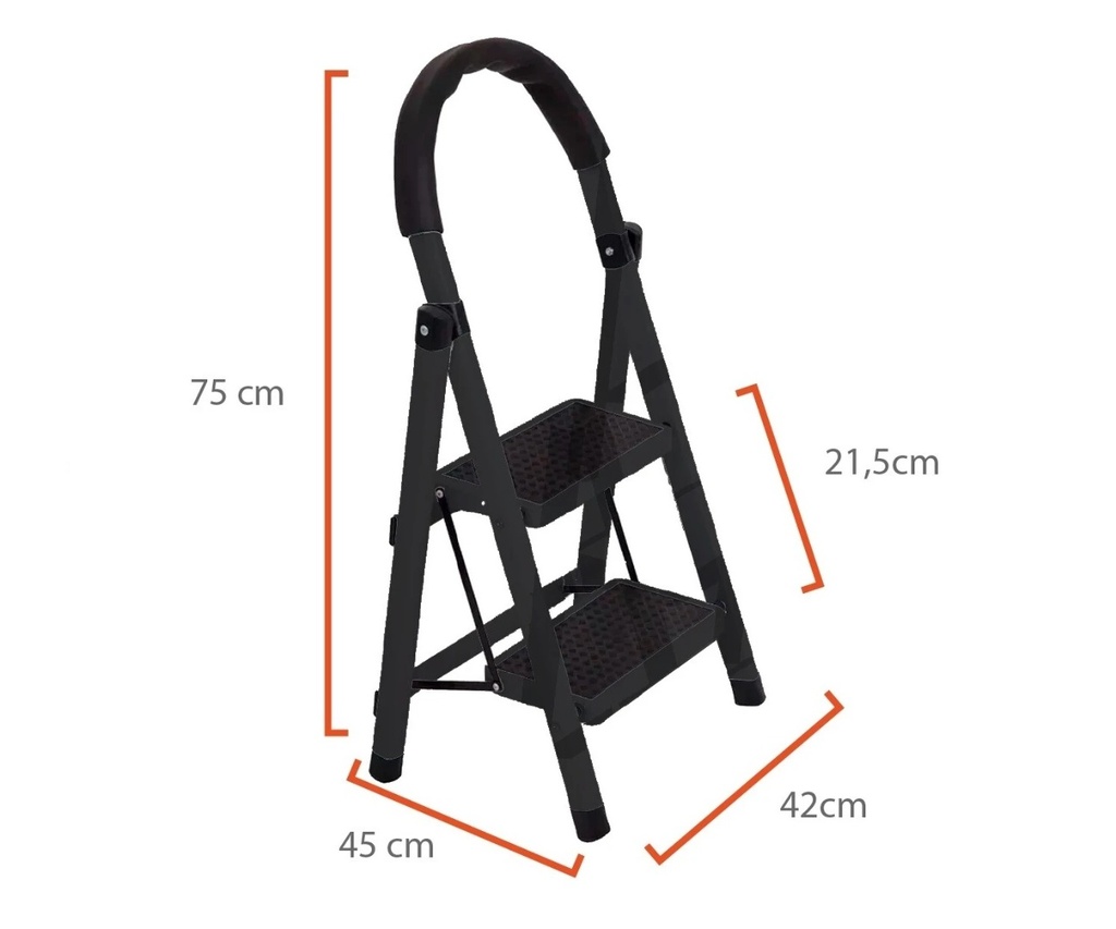 Escalera 2 escalones negra