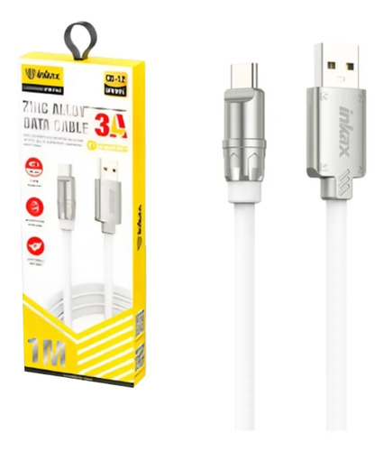 Cable Inkax USB-C 3a 1m silver