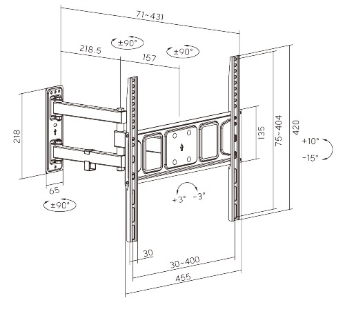 Soporte para TV lcd/led movil hasta 55'' / 35kg