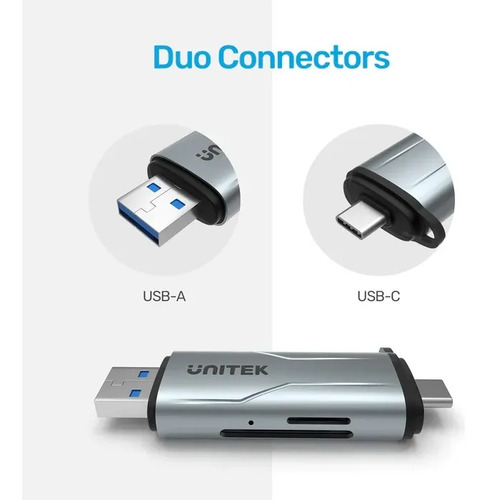 Lector de Memoria SD Unitek 2 en 1 Dual USB