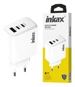 Cargador Inkax USB-A + 2xUSB-C 40W blanco
