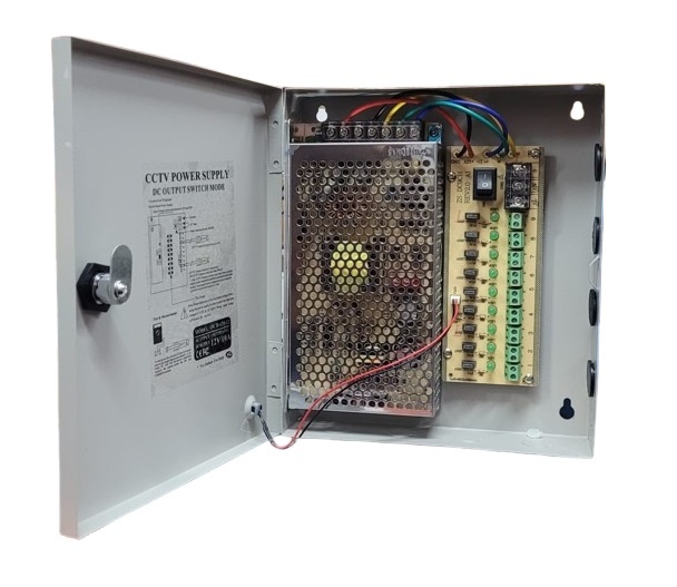 [S9CH-120-12] Fuente con Gabinete NRG+ 12v 10a 9 canales