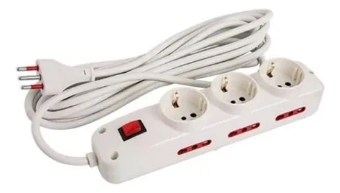 Alargue 10 metros 3xSchuko 6x3L a ficha 3L Conatel