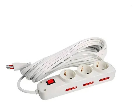 Alargue 10m 3x Schuko 6x 3 en Línea Ficha 3L CONATEL