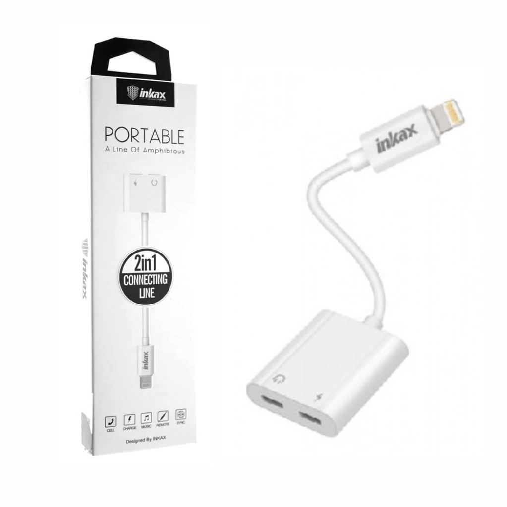 [AL-08] Cable adaptador Lightning Inkax 2 en 1 para Apple