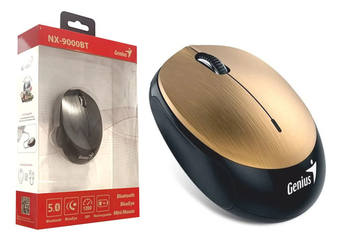 Mouse óptico de 2.4GHz 1600 dpi Bluetooth 5.0 dorado NX-9000