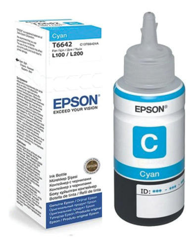 Botella de Tinta Epson a granel 70ml color cyan