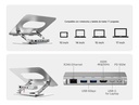 Soporte Para Computadora Portátil Con Hub USB-C Desmontable Y Conexión Pd 100W