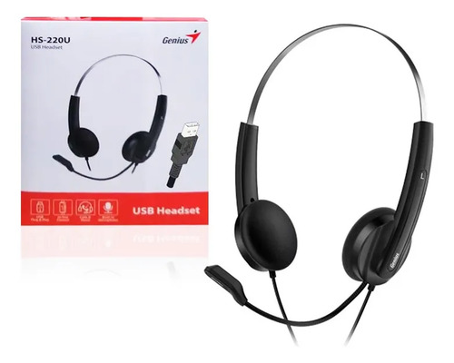 Audífonos Genius HS-220U usb negro