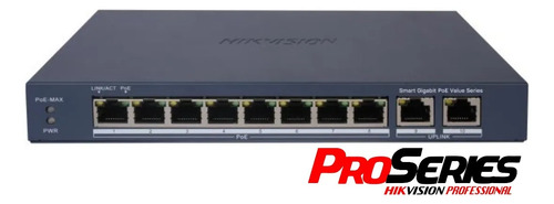 Switch L2 Administrable 10 Puertos Gigabit PoE Hikvision