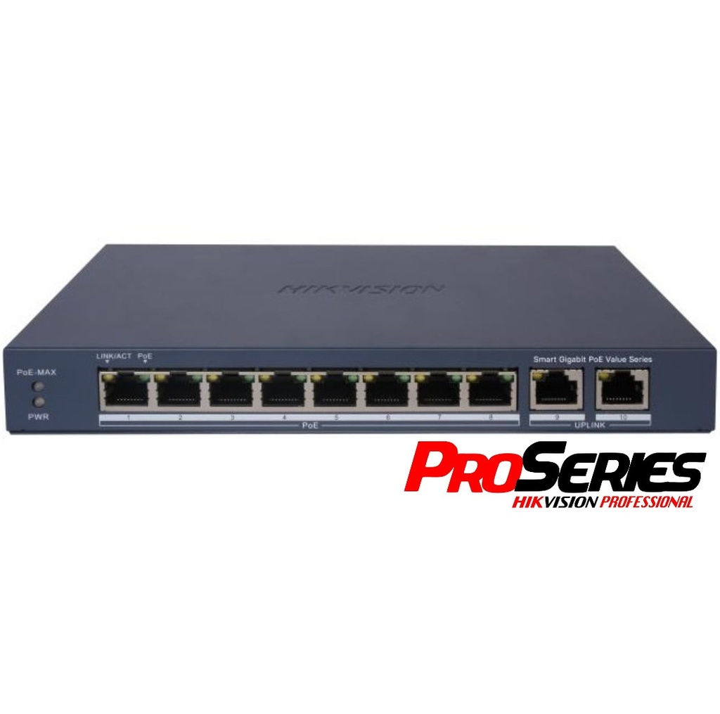 [DS-3E1510P-EI] Switch PoE Hikvision PRO 10 puertos gigabit 110w admin.