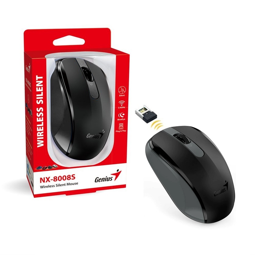 Mouse Genius NX-8008S silencioso inalámbrico negro