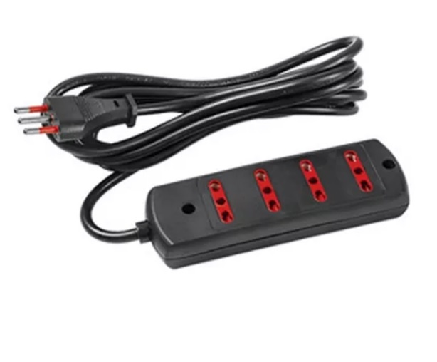 Alargue 3 metros 4xbipaso a ficha 3L Conatel negro