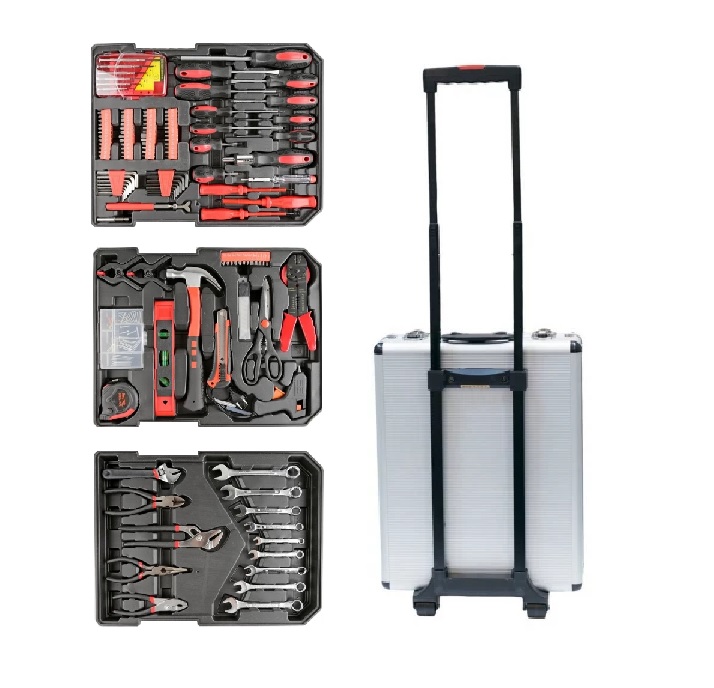 Caja de herramientas con 386 accesorios y carrito