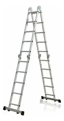 Escalera De Andamio Lumax 20 Escalones En Aluminio Con Sistema De Trabas Automáticas