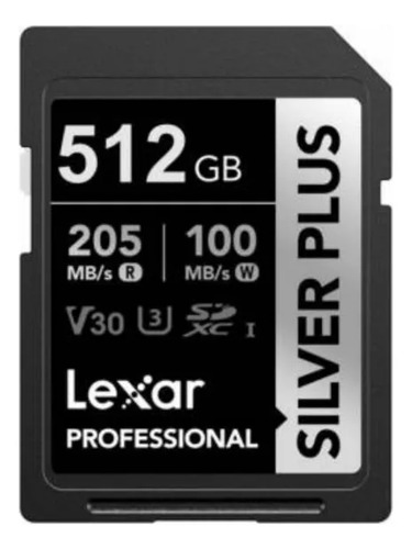 Memoria SDXC Lexar Pro 512GB Silver Plus