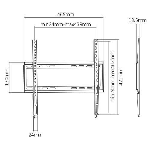Soporte para TV fijo ultra delgado hasta 55''