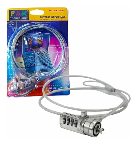 Cable de Seguridad para Notebook con Candado y Contraseña Genérico