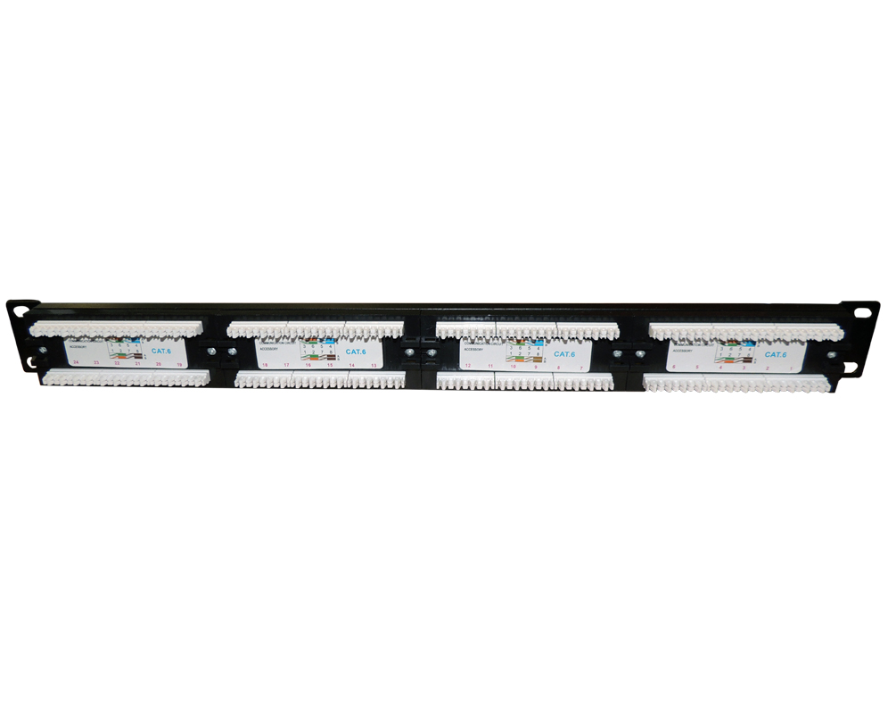 Patchera 24 puertos cat 6e para rack