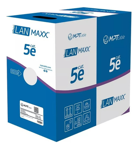 CABLE EXTERIOR UTP CAT5 100% COBRE BLANCO 