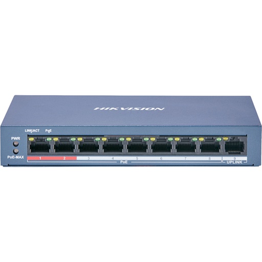 [DS-3E0109P-E] SWITCH 8 POE 48V 60W + 1 UPLINK