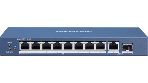 [DS-3E0510P-E/MO-STD] SWITCH POE GIGABIT 48V 8 + 2 UPLINK